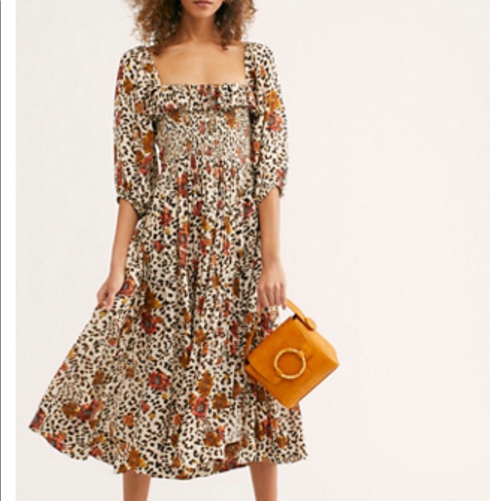 Free People Oasis Printed Maxi Dress in Sand Combo
